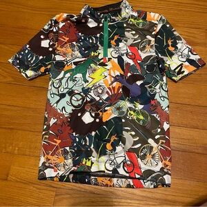 Pearl Izumi Kid’s Small Multicolor Pop Art Graphic Cycling Biker Jersey Pockets